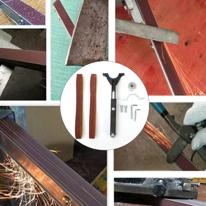 อุปกรณ์เสริมเครื่องขัดสายพานสำหรับเครื่องเจียร อะแดปเตอร์สายพานขัดสำหรับจุดเชื่อม 100/115/125 มม. อุปกรณ์ขัดเงาและเจียร