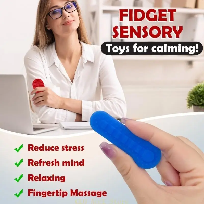 

16FE 6Pieces Soft Silicone Worry Stones Texture Toy For Children Sensory Stimulation