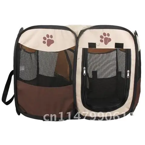 Tent House Portable Foldable Pet Cat Dog Claw Print Safe Guard Playpen Fence Indoor Outdoor Small Medium Animal Cage