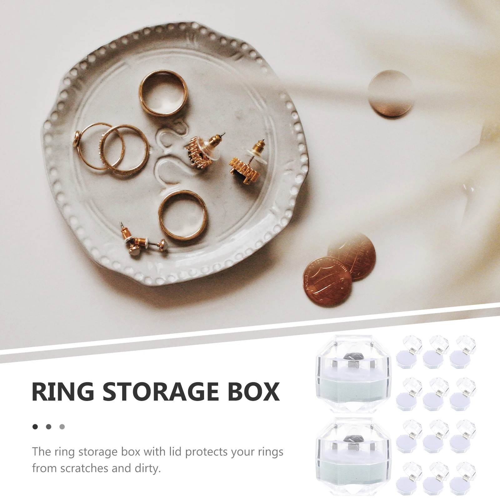 

20pcs Storage Boxes Portable Box For Wedding Engagement Ring Gift Case Organizer Wedding Ring Holder Jewelry Display Gift Box
