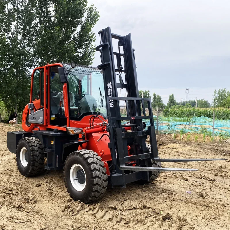 Multipurpose Factory Farm Mud 3 Ton 3.5T 4T 5T 6Ton 4WD 4 Wheel Drive Off-Road All Rough Terrain Diesel Forklift