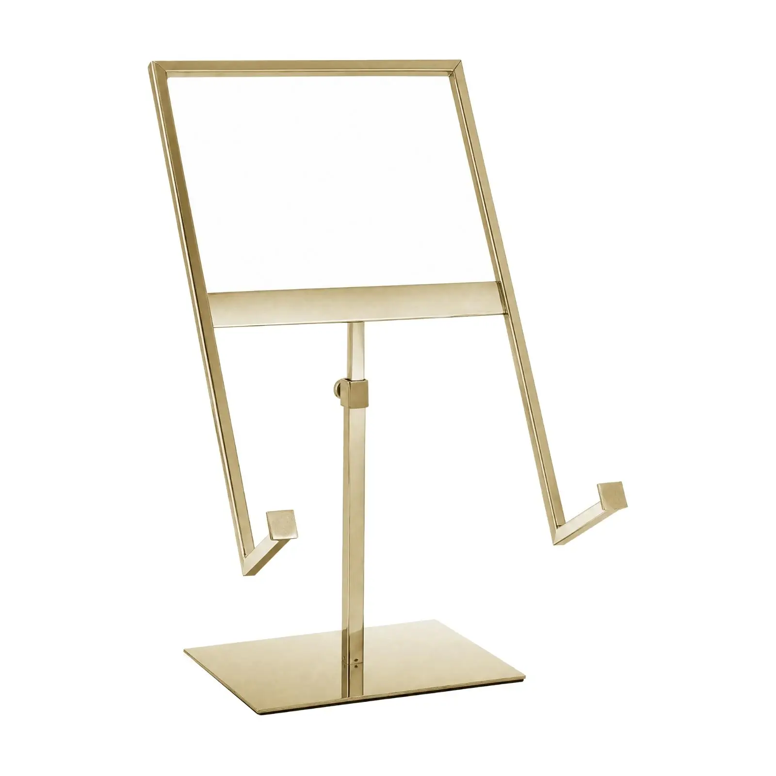Stainless Steel Shirt Display Rack Polished Mirror Finish Shirt Display Rack with Garment Hooks Stable Metal