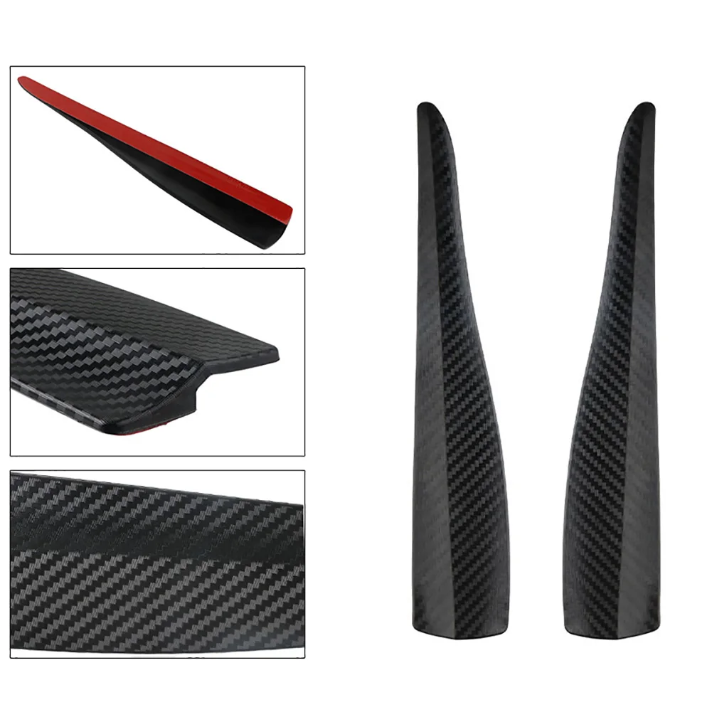 

2pcs Car Bumper Guard Protector Sticker Carbon Fiber Car Front Rear Corner Guard Anti-collision Strips L
