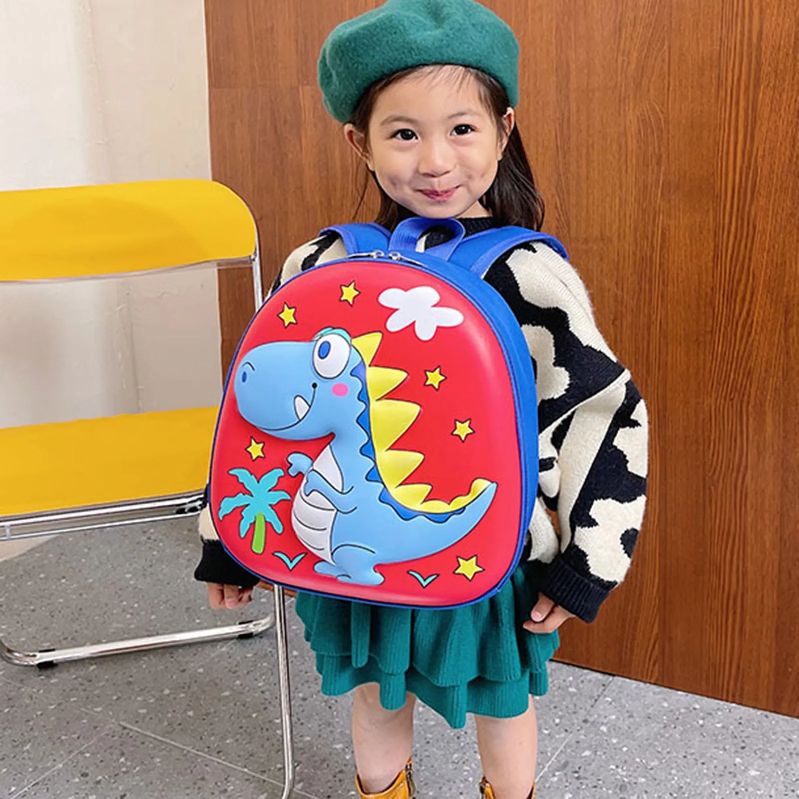 Kids Fashion Eggshell Backpack Boys Girls Cute Cartoon 3D Animals Dinosaur Unicorn Large Capacity Child Kindergarten Schoolbag