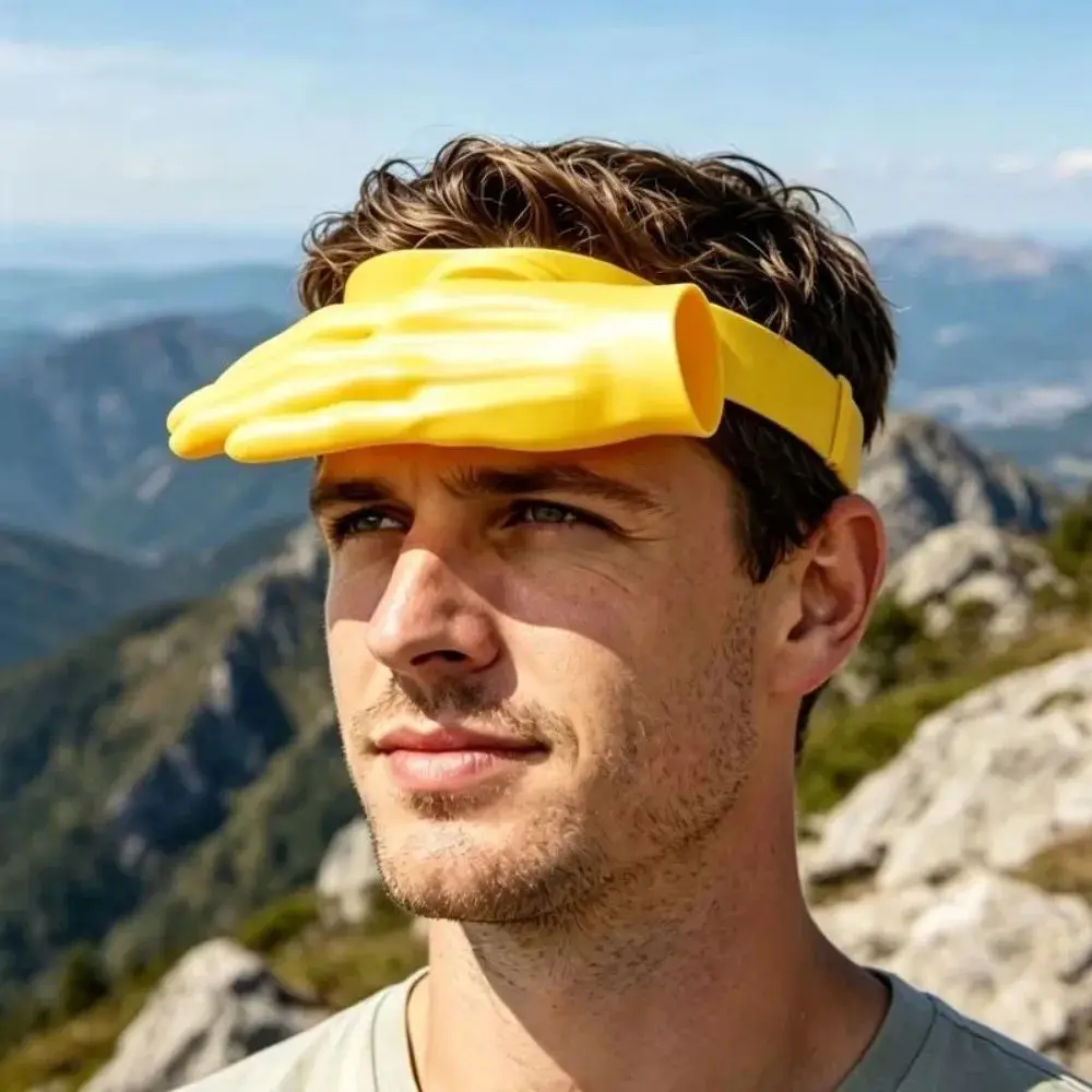 Eye Atching Hand Shaped Sun Hat Trendy 3d Sun Hat Interesting Adjustable Headband Novel Photo Props Camping Beach Party H5917