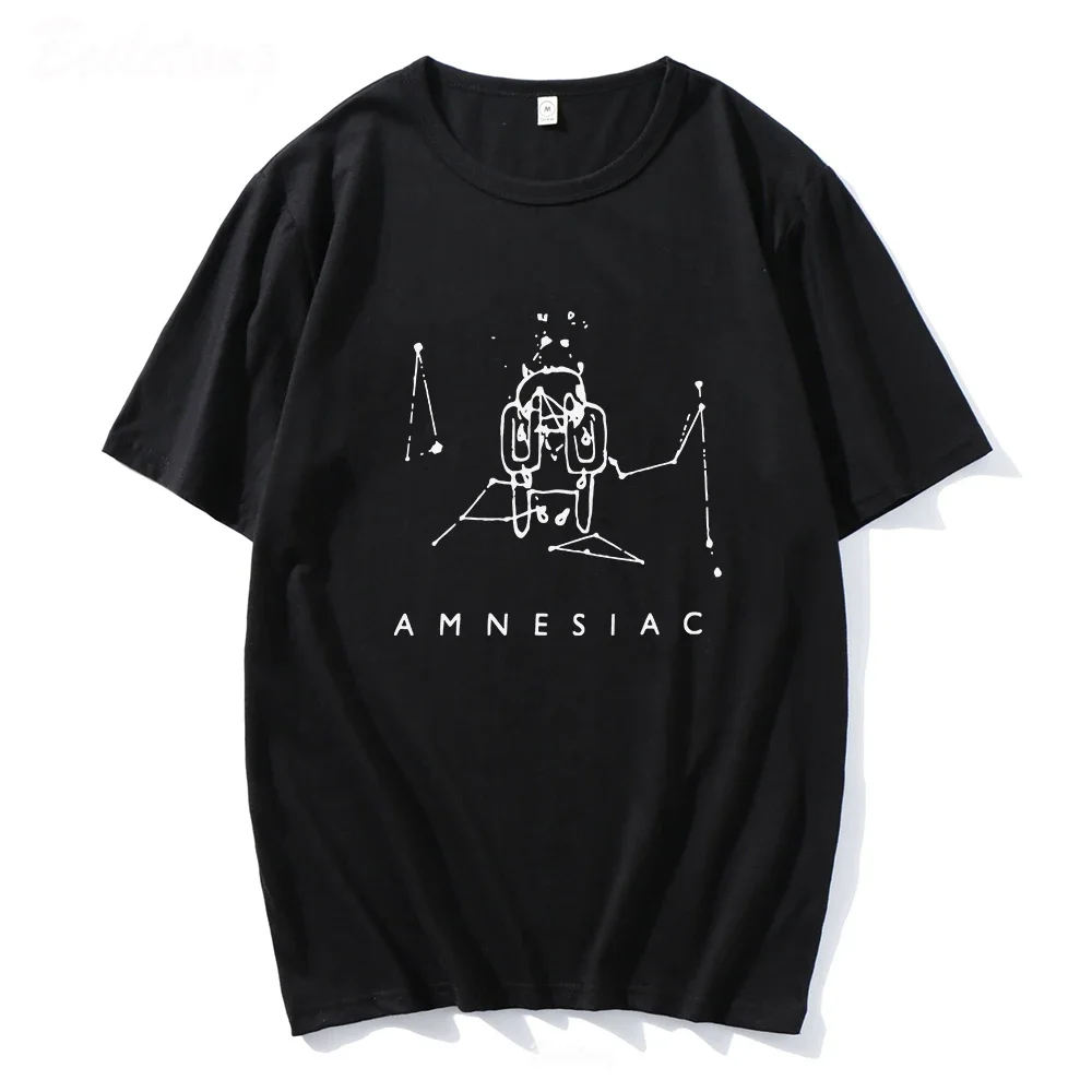 Radiohead Amnesiac T Shirt Cute Cry Pattern Tshirt Band Rock Funny Music Tops Funny Print Loose Album Tees Female Men Clothing