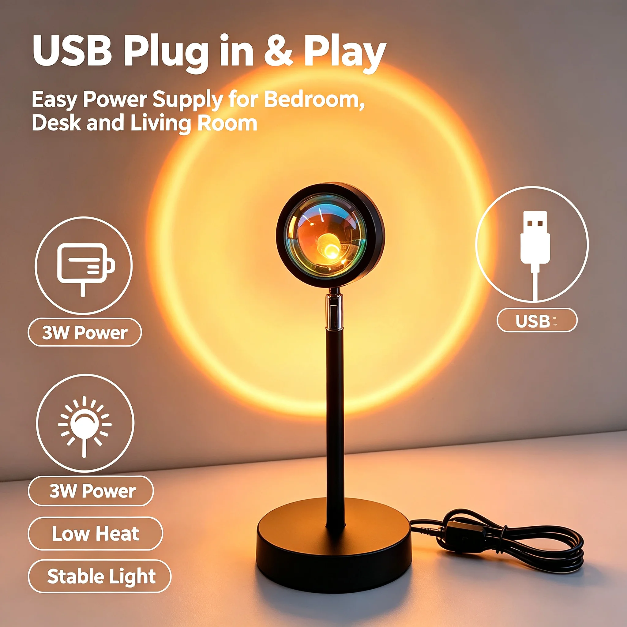 Lampu Proyeksi Matahari Terben - Sunset Lamp Projection ulasan dan harga