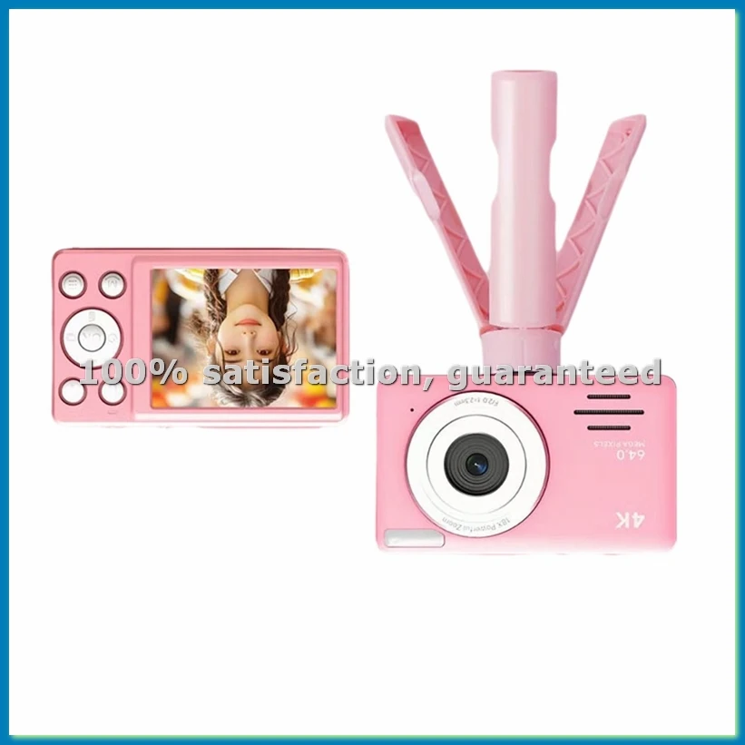 

4K Digital Camera 2.88 Inch HD Display 18x Video Recorder Camera LED Fill Light 800mAh Battery Vlogging Camera Pink-ABHG