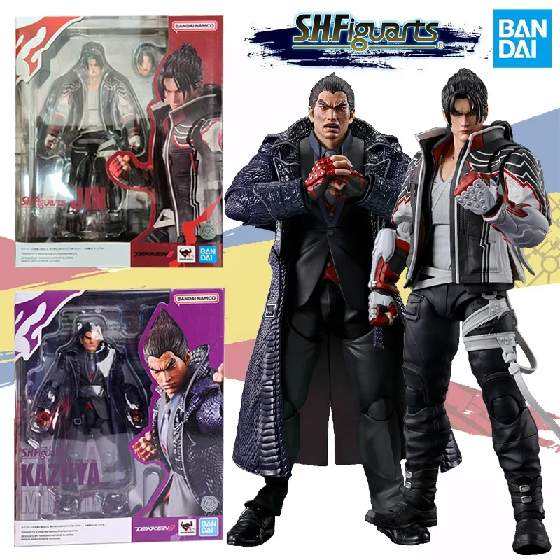 Bandai Original S.H.Figuarts SHF TEKKEN 8 Jin Kazama Kazuya Mishima Anime Action Figure Finished Model Kit Toy Gift for Kids