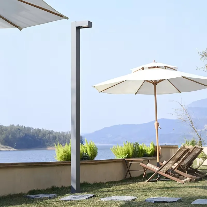 Modern minimalist, column-top garden lamp fixture, aluminum housing, outdoor decorative lamp post, suitable