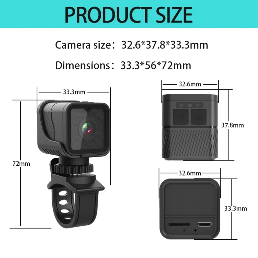 1080p High-definition Portable Sports Mini Camera With Hotspot Wifi Waterproof Camera, Motorcycle And Bicycle Driving Recorder