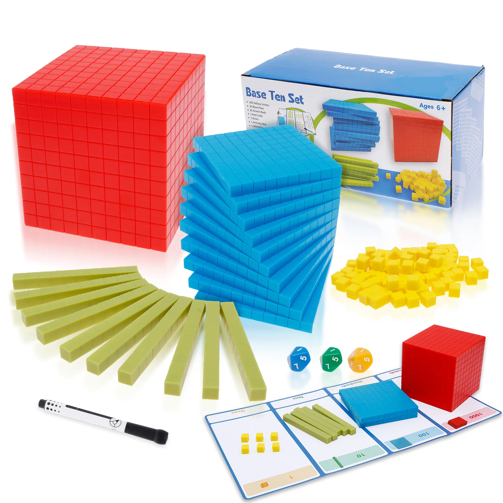 Children Decimal Math Cube Demonstrator Learning Toys Parish 3D Digital Math Cube Model Teaching Aids Logical Thinking Training