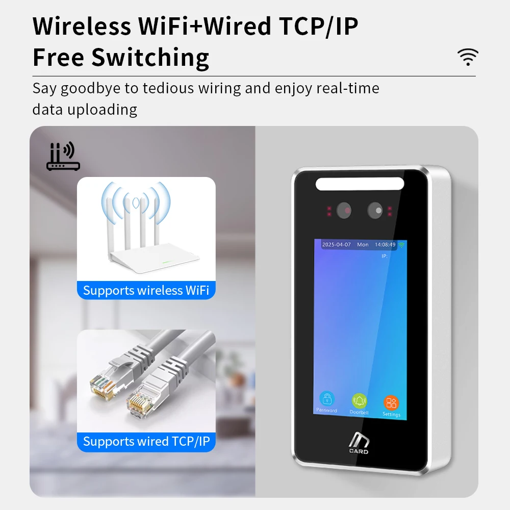 Asia Teco World Debut 4inch 5000user TCP/IP WIFI Dynamic Face Recognition Access Control Attendance Machine with Mask detection