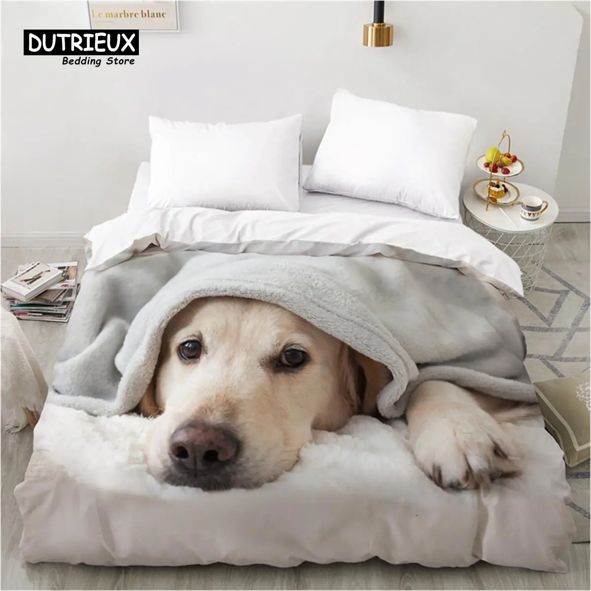 

Cute Dogs Duvet Cover Animal Bedding Set Luxury 3D Cartoon Dog Comforter Cover Full King For Kids Boys Girls Teens Bedroom Decor