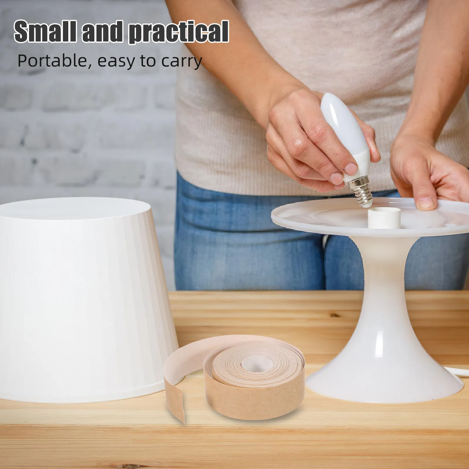 1 Roll Lamp Shade Edging Tape Self Adhesive Fabric Strip Easy DIY Repair Soft Cloth Trim Decorative Light Shade Border