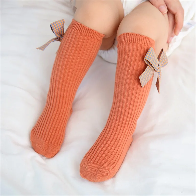 Suefunskry Baby Girls Princess Socks Cute Bow Knee High Socks Breathable Tube Socks for Toddler Infant Clothing Accessories