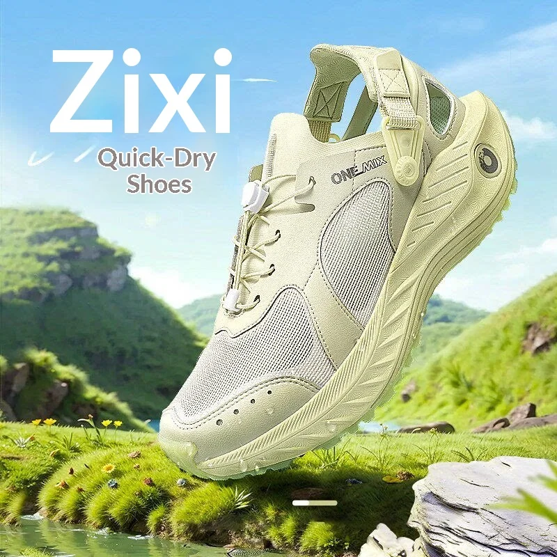 ONEMIX Black Canyoning Shoes Male Water Wading Shoes Sneaker Summer Men Outdoor Upstream Beach Wading