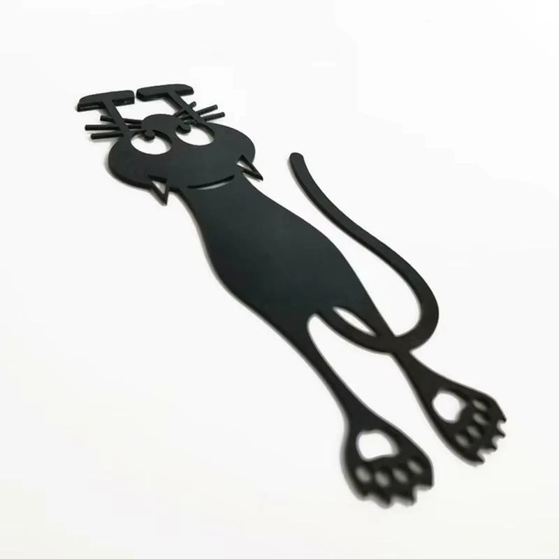 1-5 Stück Kawaii Schwarze Katzen-Lesezeichen für Bücher, 3D-Plastik-Stereo-Tier-Lesezeichen für Schüler, Lehrergeschenke, kreatives Schreibwaren-Zubehör