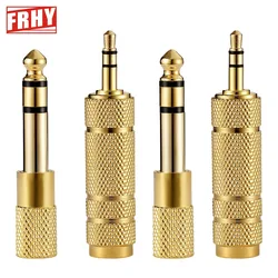 3.5mm 1/8 inch TRS Plug to 6.35mm 1/4 inch Jack and 3.5mm Female to 6.35 Male Plug Audio Stereo Adapter Converter for Headphone