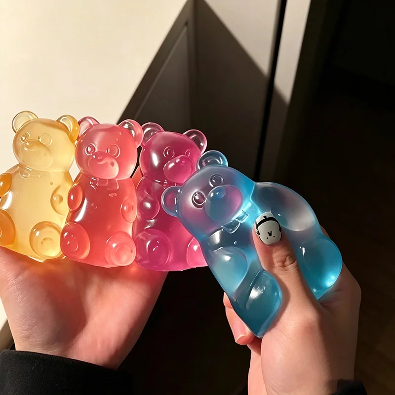 Creative Gummy Bear Squeeze Toy Soft Jelly Slow Rebound TPR Squishy Fidget Toy Stress Relief Desk Ornament Adults Novelty Gift