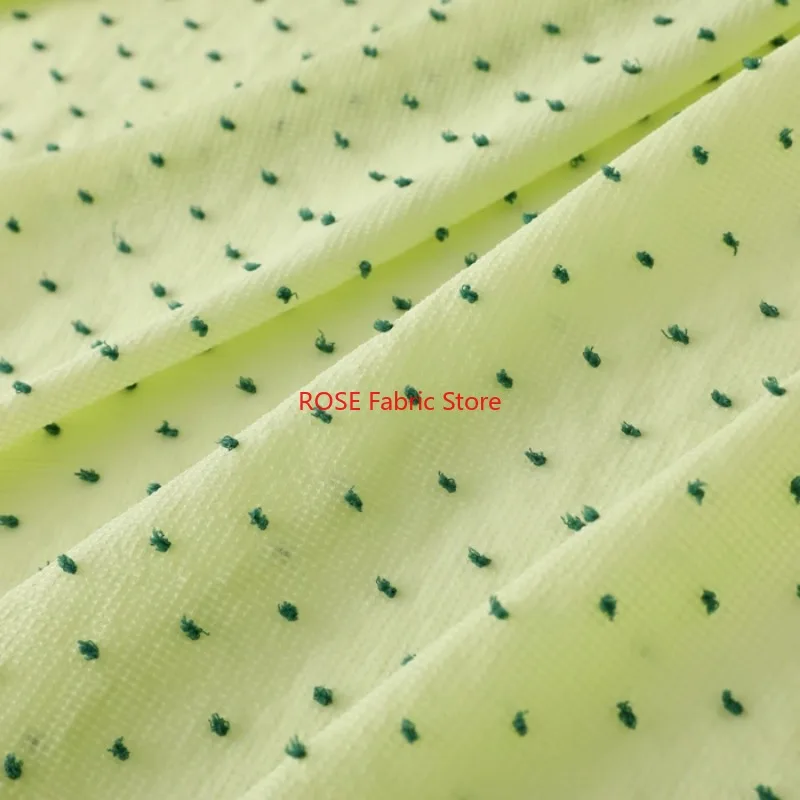 

Light green yellow Bubble Dot Fabric for DIY Fresh and Stylish Shirt Dress Sun-protective Clothing and Children's Wear
