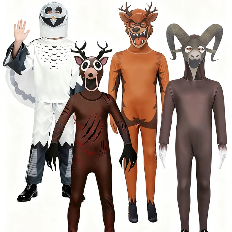 

99-ночей в лесу олень детский карнавальный костюм животное олень сова косплей комбинезон костюмы на Хэллоуин для взрослых детей