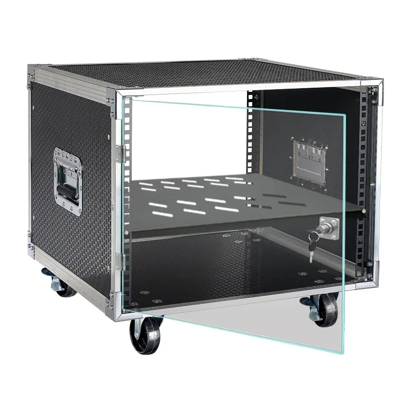 8U Power Amplifier Cabinet Mixer Case, Audio Equipment Rack Case for Stage Use