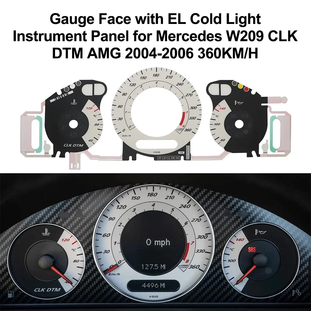 Gauge Face with EL Cold Light Panel for Mercedes W209 CLK DTM 360KM/H Dashboard Backlight Repair