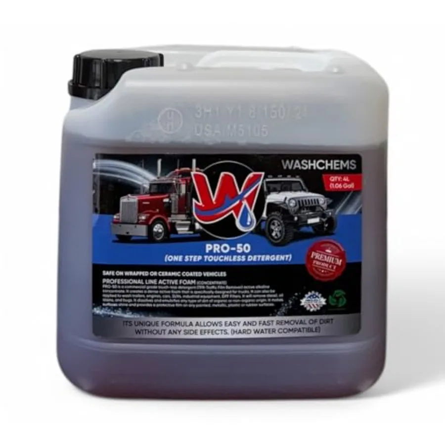 Pro 50 Touchless Car Wash Detergent Soap Concentrate No Brushing Commercial Grade Professional Auto Foam Cleaner Also Great for