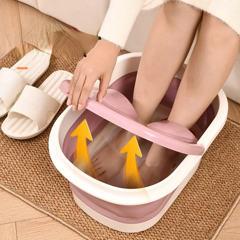 Foldable Foot Bath Soaking Bucket Plastic Footbath Portable Household Adult Massage Foot Soaking Basin