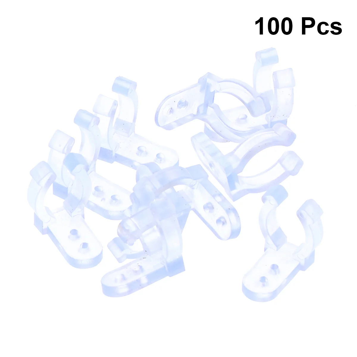 คลิปหนีบไฟ LED แบบใส 100 ชิ้น คลิปยึดทนทานสำหรับไฟเชือกภายนอกและภายในอาคาร ที่ยึดสายไฟ