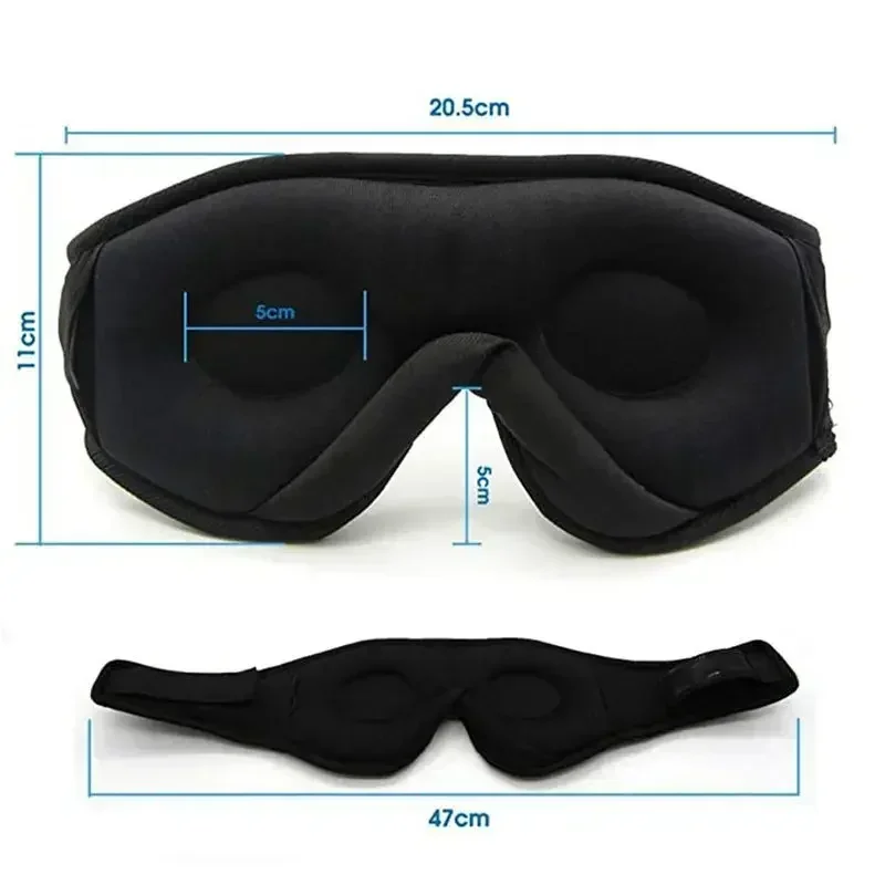 With Mic For Side Sleepers Sleeping Mask 3D Eye Mask HeadSet Headband Soft Elastic Comfortable Wireless Music Headset Eye Mask