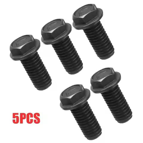 5pcs Saw Blade Screw M8 X 18mm Left Hand Thread Hex Flange For Cutting Machine High Strength And Hardness Not Easy To Rust Tool