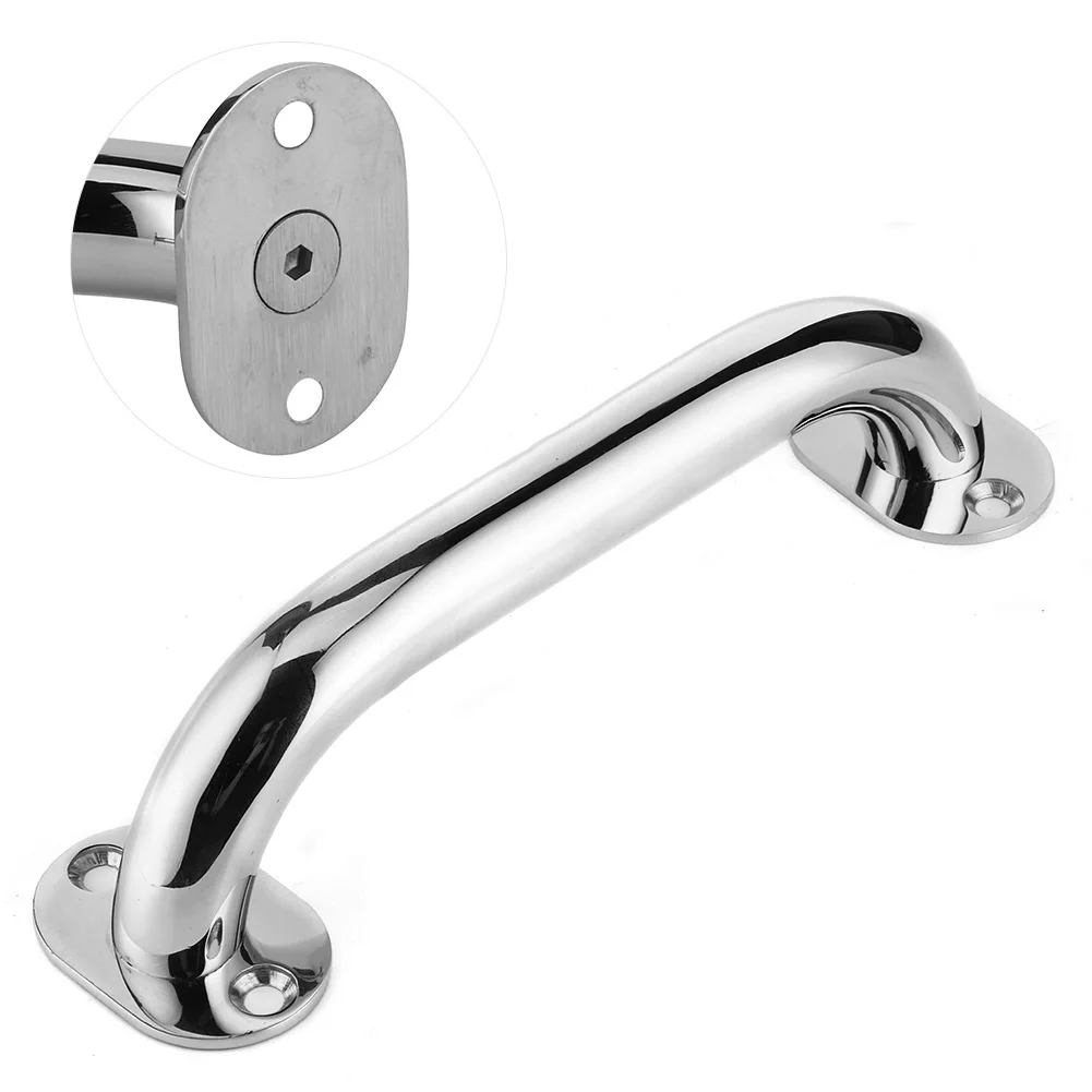 7.9in 316 Stainless Steel Grab Marine Handrail Handle Grip Replacement for Boat Hatch Yacht Bathroom