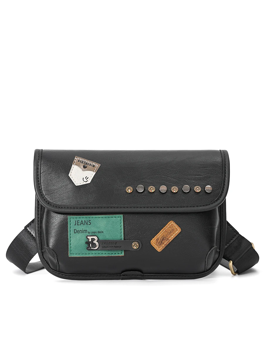 Nieuwe trend herentassen mode schouder crossbody tassen klinknagels handtas mannelijke clutch portemonnee tassen luxe lederen merkontwerper