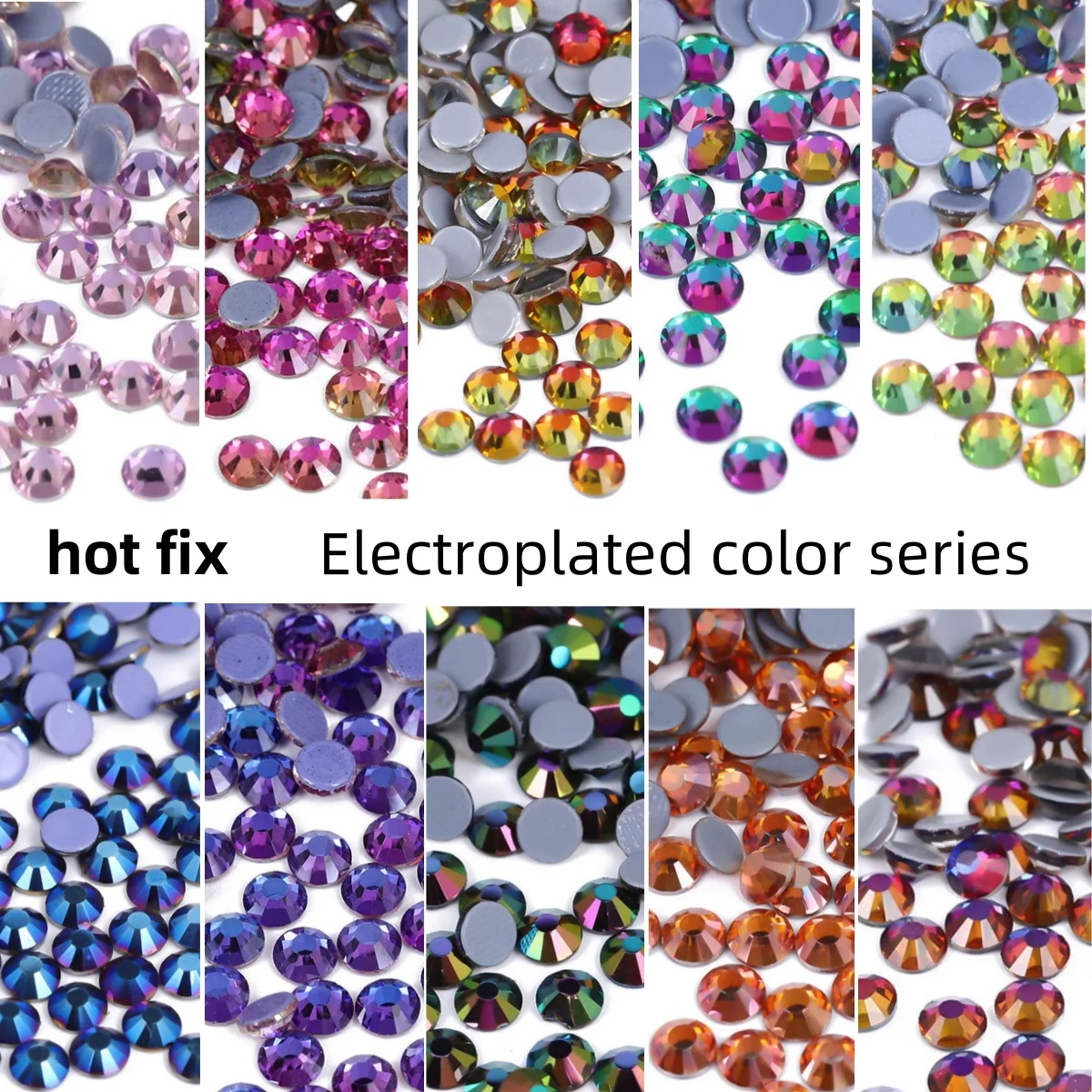 Quality New Violet/Metal Crystal Hotfix Rhinestones Glass Strass Iron On Stone For Nail Art Sewing & Fabric Decoretion