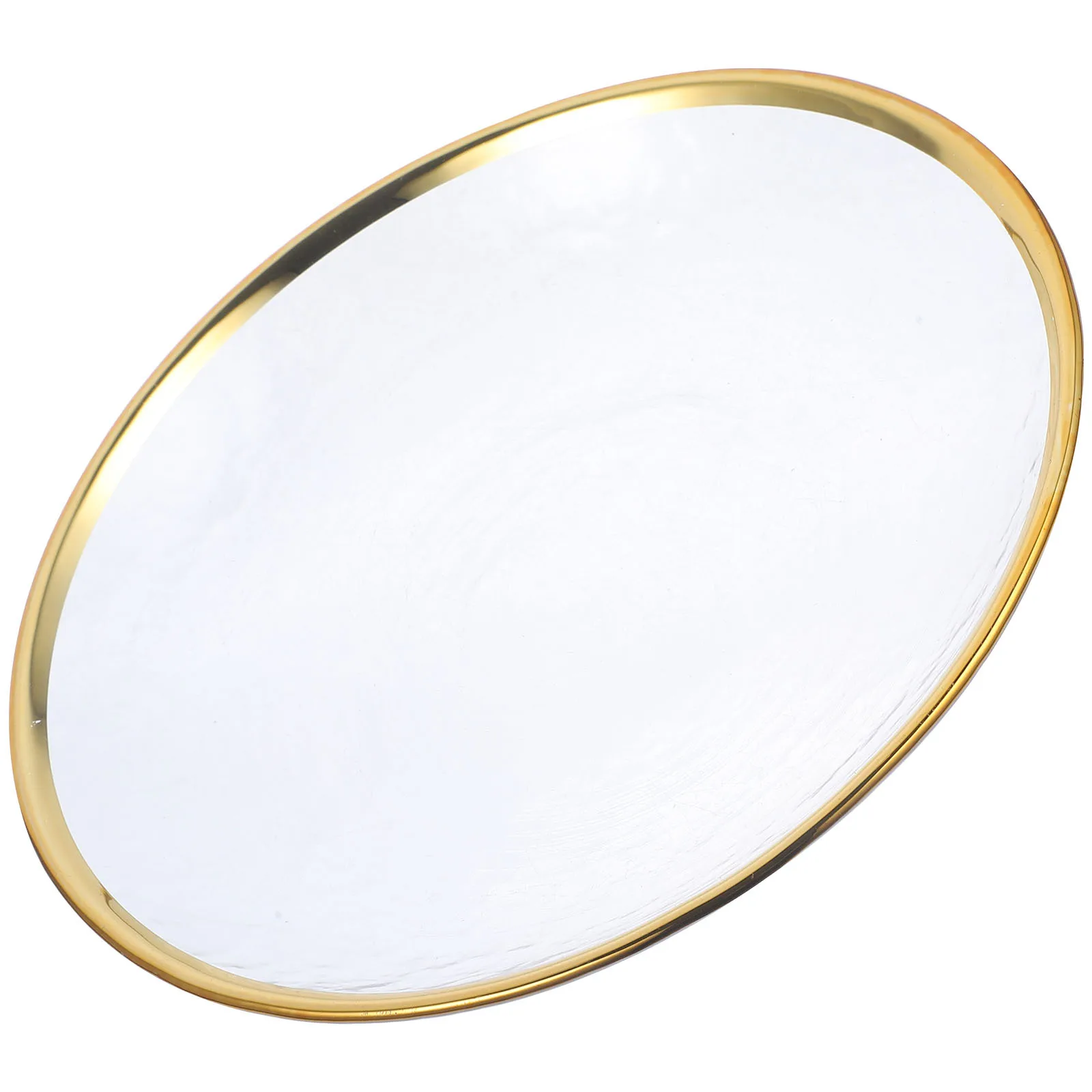 

Japanese Style Glass Plate with Gold Rim Multi-Function Food Serving Tray for Restaurant Home Use Cold Heat Resistant Dish