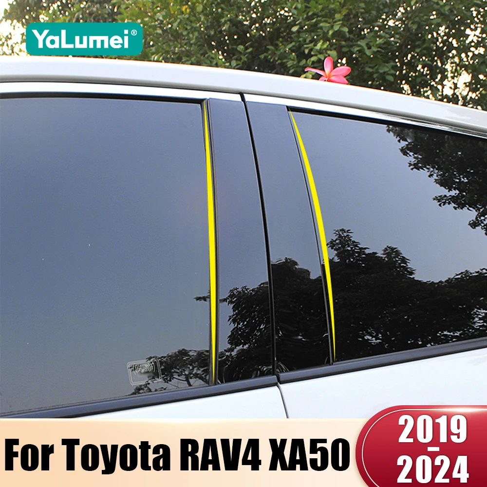 Für Toyota RAV4 XA50 2019 2020 2021 2022 2023 2024 2025 Hybrid Auto Säulenverkleidung Türfenster Zierleisten Aufkleber Zubehör