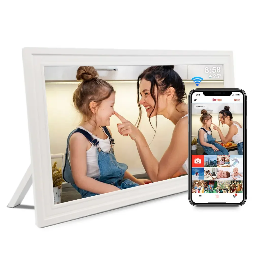 Hot Sale White 15.6 Inch WIFI Cloud Digital Photo Frame Easy Setup To Play Photos And Videos Portable Use