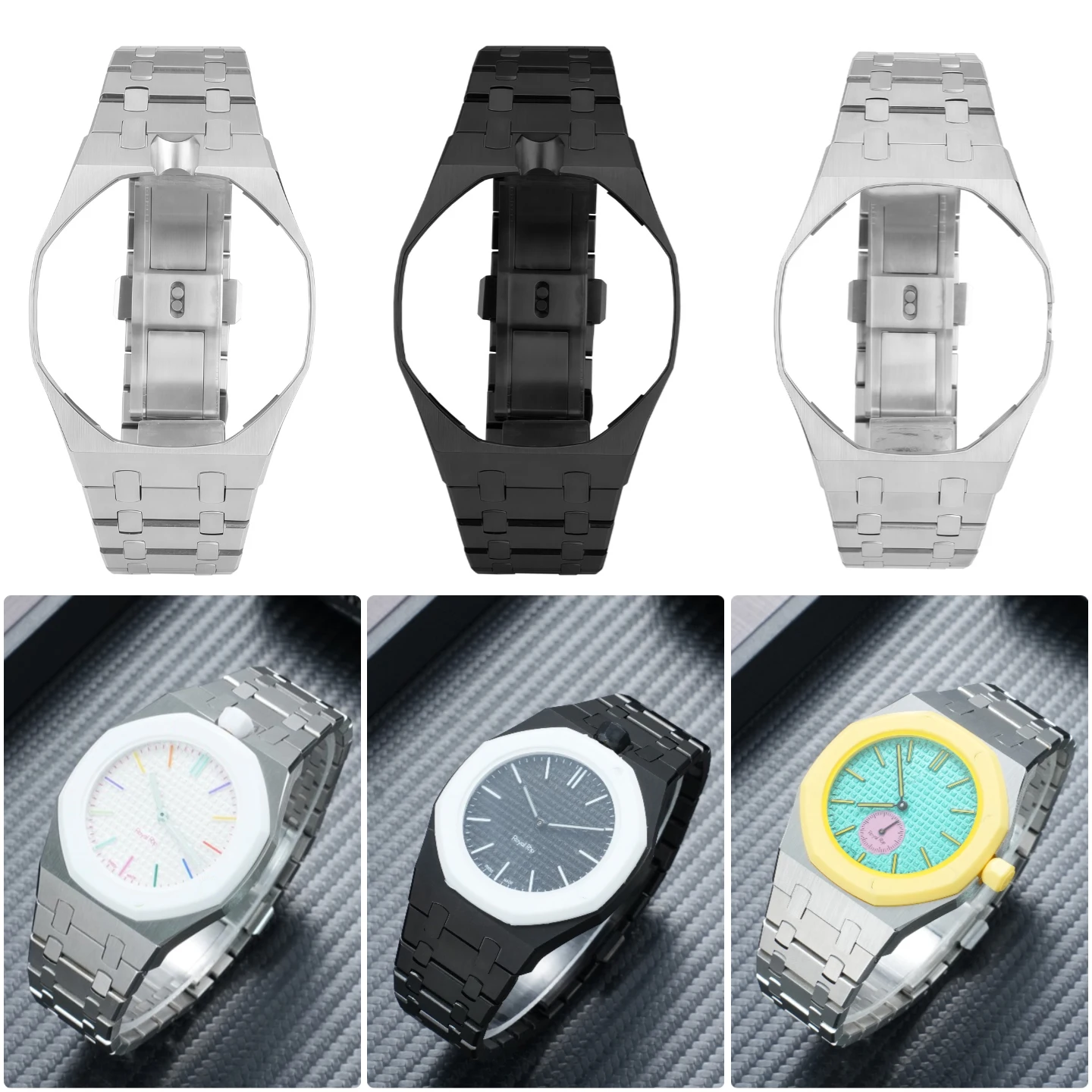 For Swatch X AP Royal Pop pocket watch modification stainless steel case-strap mod kit ,  integrated metal protective case parts
