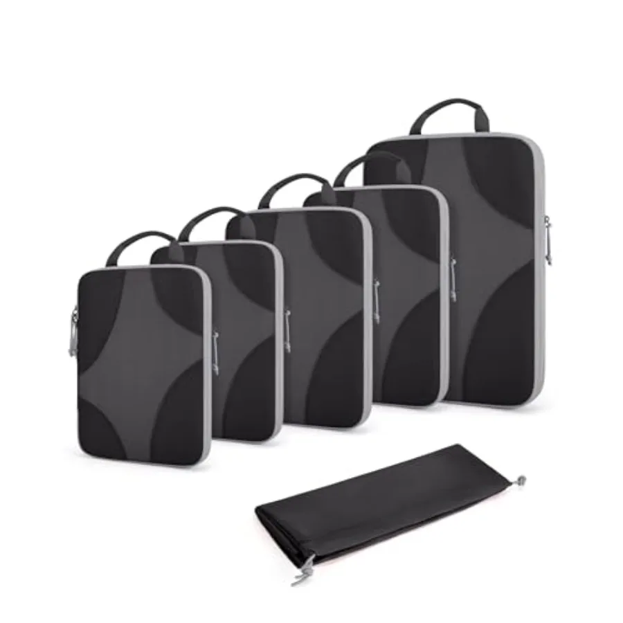 

Compression Packing Cubes for Travel Compressible Luggage Organizer for Cruise Ship Lightweight Travel Essentials 6-Pack 1L+2M+