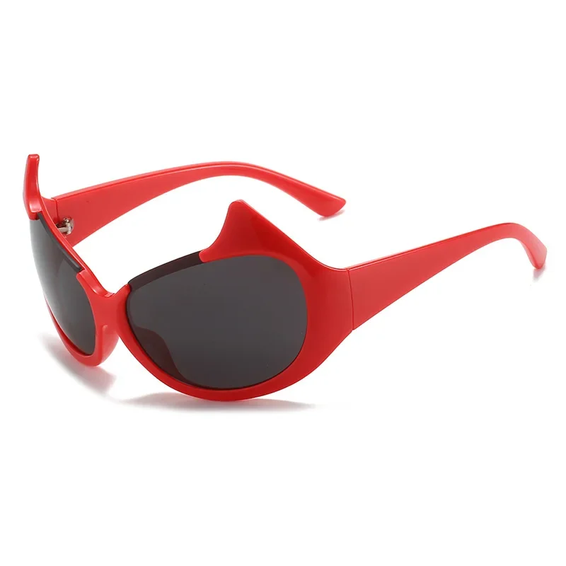 Sexy Y2K Cat Eye Sunglasses Women Vintage Luxury Brand Design Fashion Punk Sun Glasses Men Half Frame Halloween Funny Shades image 6