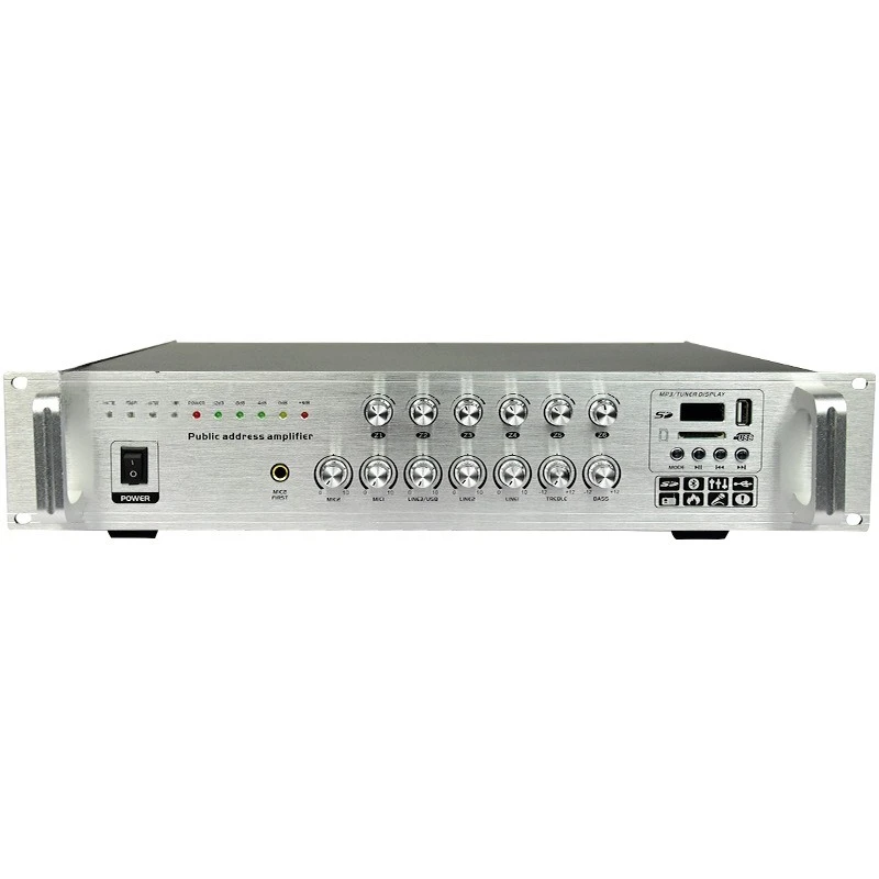 50W-2000W high power constant voltage power amplifier, public address power amplifier, partition Bluetooth USB constant voltage