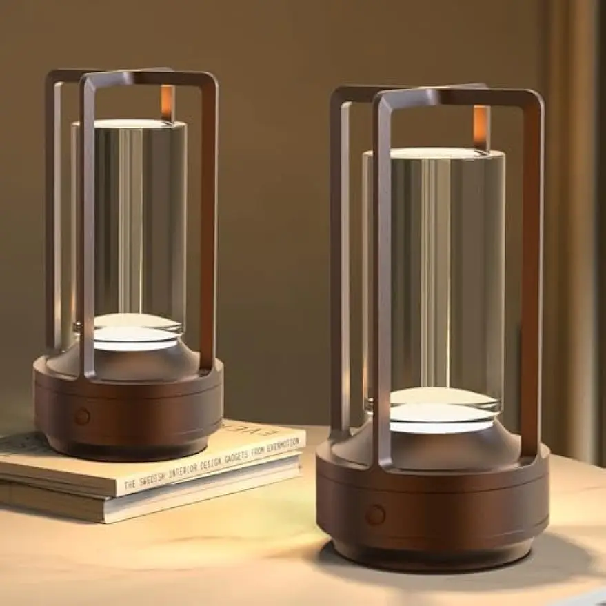 

Светодиодная беспроводная настольная лампа в ретро-стиле, металлическая, перезаряжаемая, с сенсорным диммером, ночник для ресторана, спальни, дома, улицы