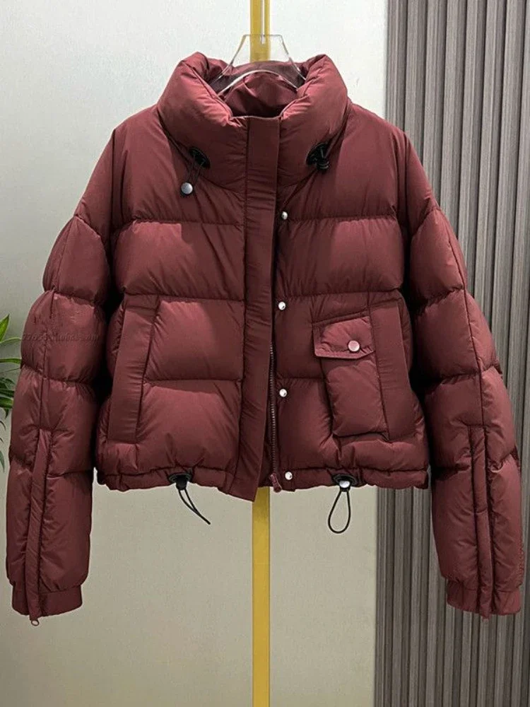 Chaqueta acolchada de algodón con capucha para mujer, abrigo corto ajustado, ropa de abrigo gruesa, Parka cálida, otoño e invierno, 2024