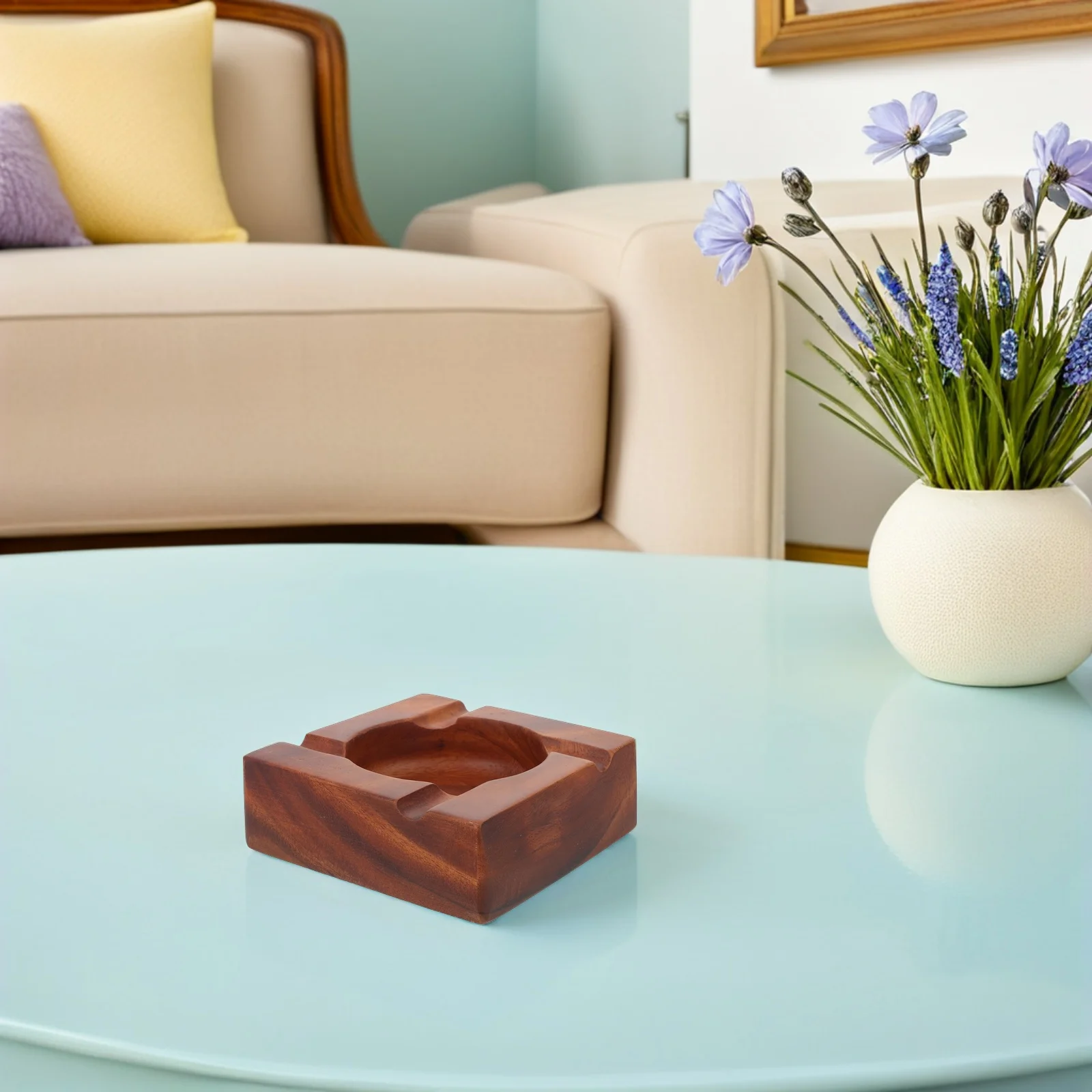 

Walnut Ashtray Cigarette Holder Cool Ashtrays Indoor Household Accessories for Men