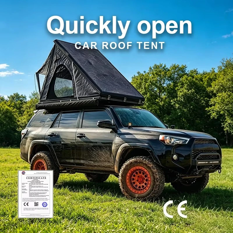 

Triangle Folding Roof Tent Outdoor Travel SUV Car Hydraulic Automatic Aluminum Alloy Double Layer Four-Season Waterproof