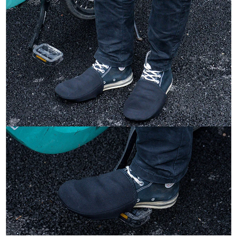 

2Pairs Lock Cycling Shoe Covers Warm Windproof Adjustable Anti-Scratch Overshoes Outdoor Riding Nylon Shoes Cover Anti-Slip