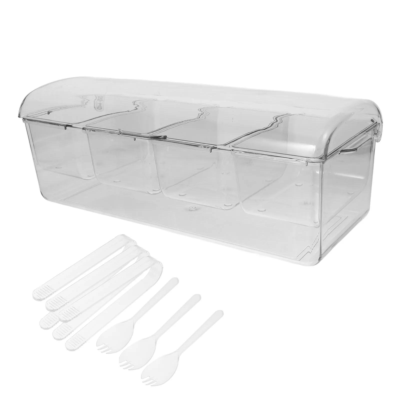 

Salad Storage Box Sealed Container Chilled Condiment Server Tray Kitchen Food Storage Portable Seasoning Server Condiment Holder