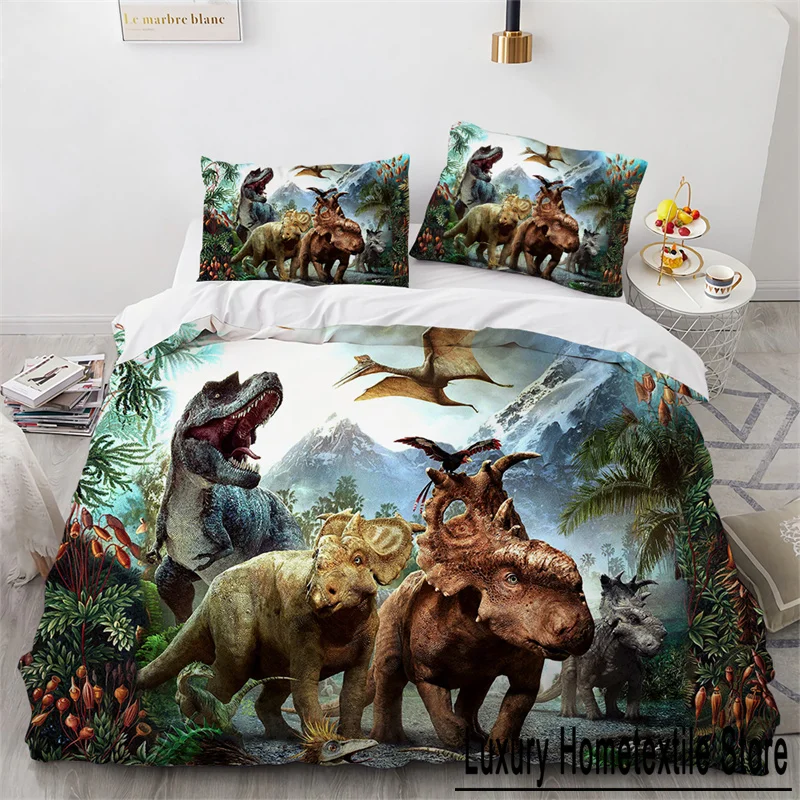 Jurassic World Park Dinosaur Bedding Set Boys Girls Twin Queen Size Duvet Cover Pillowcase Bed Boys Adult Home Textileextile